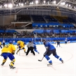 GANGNEUNG, SOUTH KOREA - FEBRUARY 18: Team Sweden faces off against Team Finland during preliminary round action at the PyeongChang 2018 Olympic Winter Games. (Photo by Matt Zambonin/HHOF-IIHF Images)

